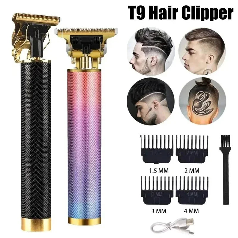 2025 New Vintage Electric Hair Trimmer for Men - Portable USB Fast Charging Precision Cutting Hairdressing Clipper Grooming Kit