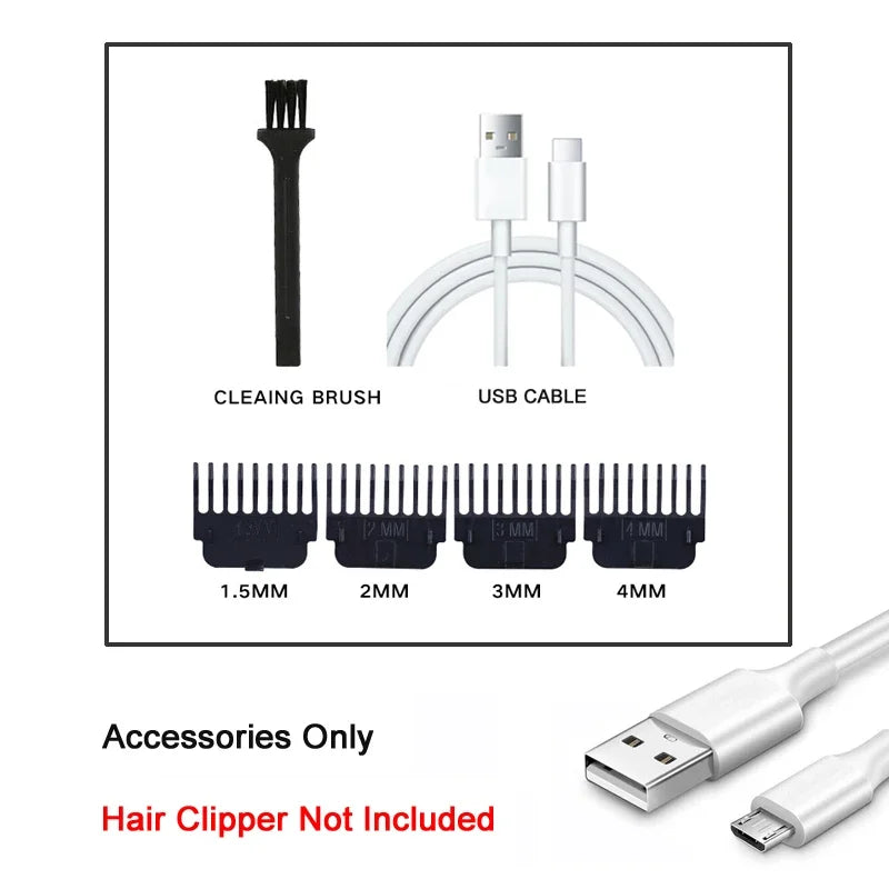 2025 New Vintage Electric Hair Trimmer for Men - Portable USB Fast Charging Precision Cutting Hairdressing Clipper Grooming Kit