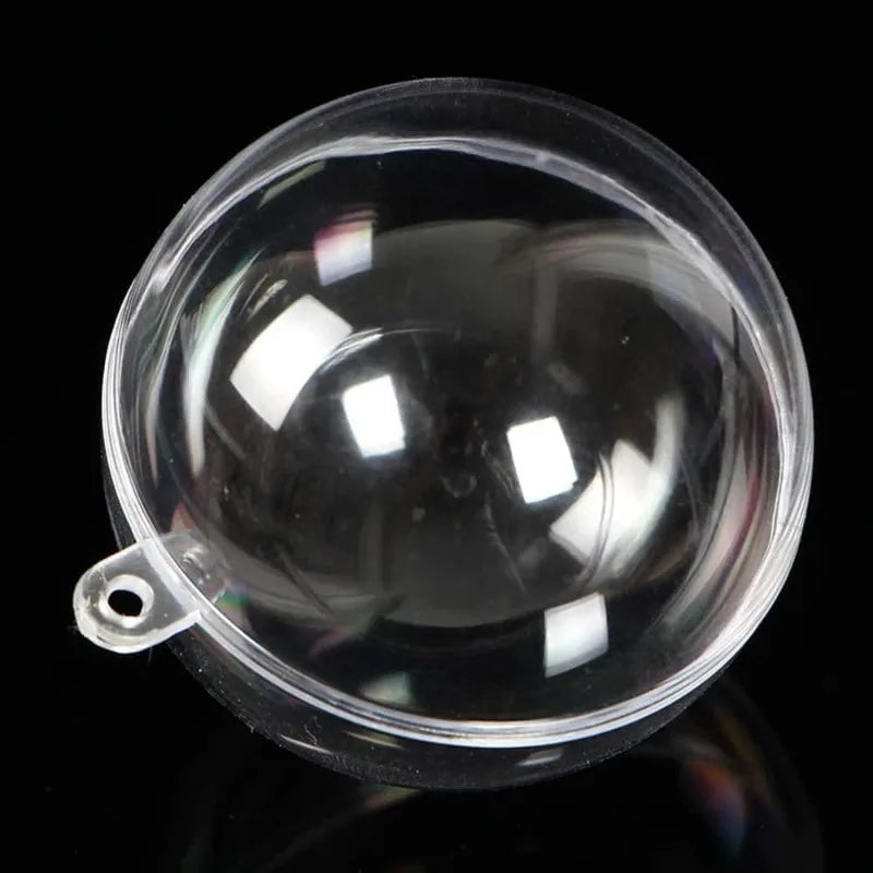 1/20pcs Clear Christmas Balls Plastic Hollow Ball DIY Fillable Bauble OrnamentsWedding Party Xmas Tree Hanging Home Decor Gifts