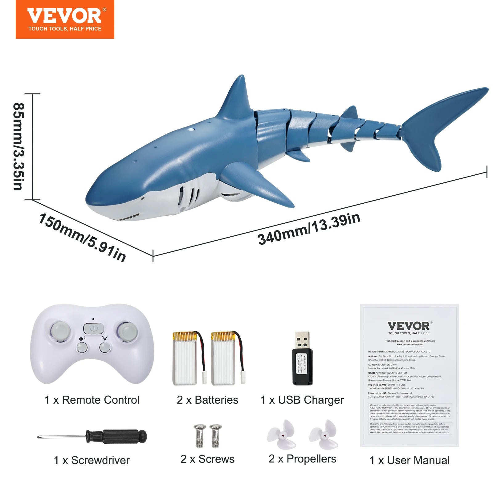 SucceBuy Intelligent RC Shark Whale Water Spray Toy Remote Control Ship Submarine Robot Fish Electrical Fish Toys for Children