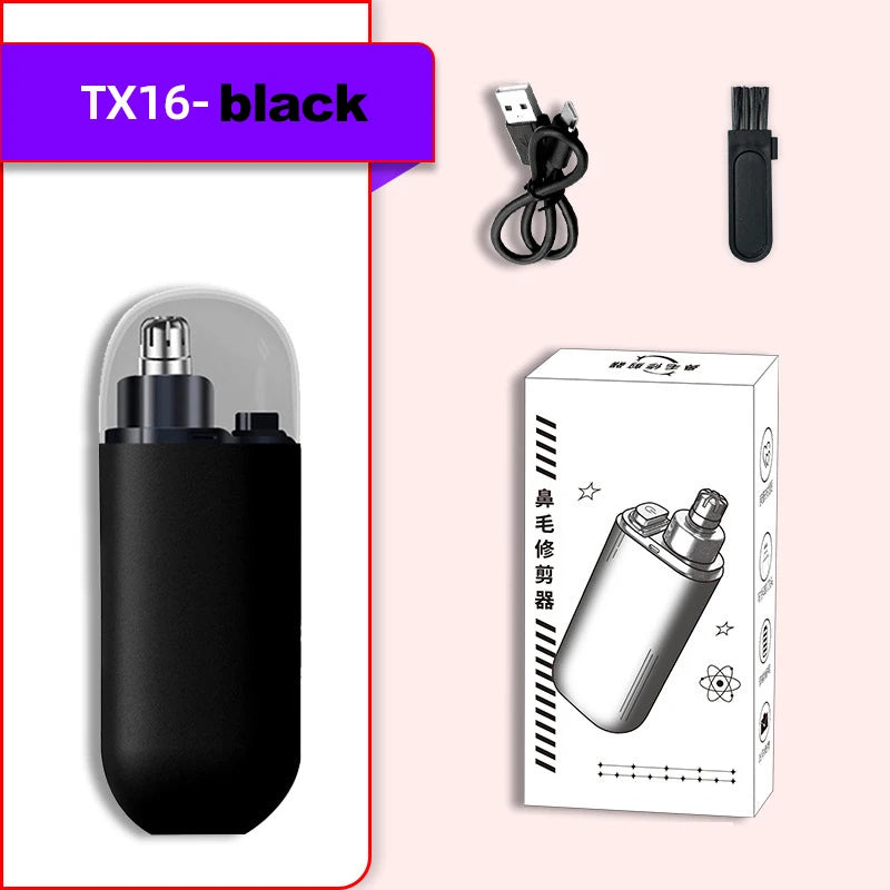Mini Electric Nose Hair Clipper Rechargeable Multi-kinetic Shaving 2-in-1Unisex Fully Automatic Washable Shaving Nose Trimmer