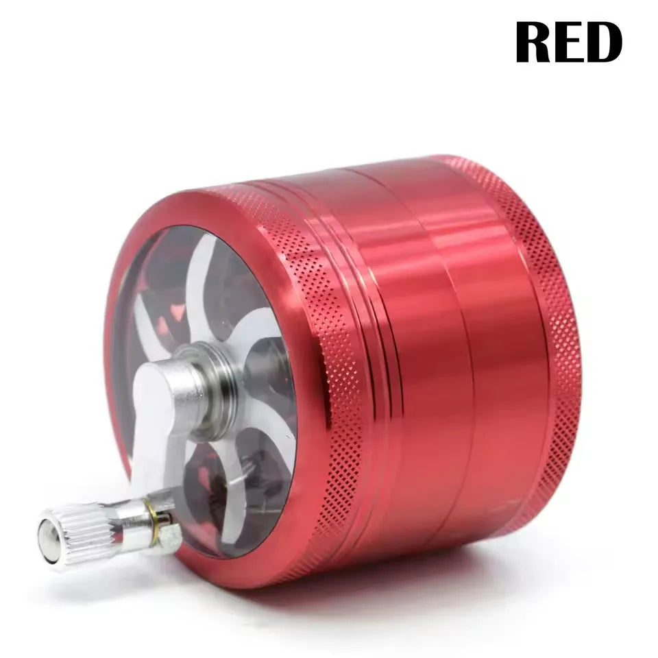 63MM 4 tier hand cranked zinc alloy herb grinder herb grinder spice grinder for smoking accessories, hard spices