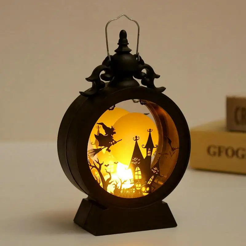 Halloween Lantern Halloween Decor Retro Decor Battery Lantern Flameless LED Candle Lantern Halloween Vintage Lantern 