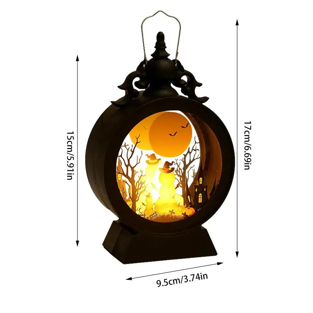 Halloween Lantern Halloween Decor Retro Decor Battery Lantern Flameless LED Candle Lantern Halloween Vintage Lantern 