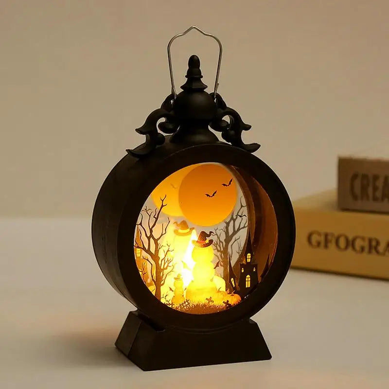 Halloween Lantern Halloween Decor Retro Decor Battery Lantern Flameless LED Candle Lantern Halloween Vintage Lantern 