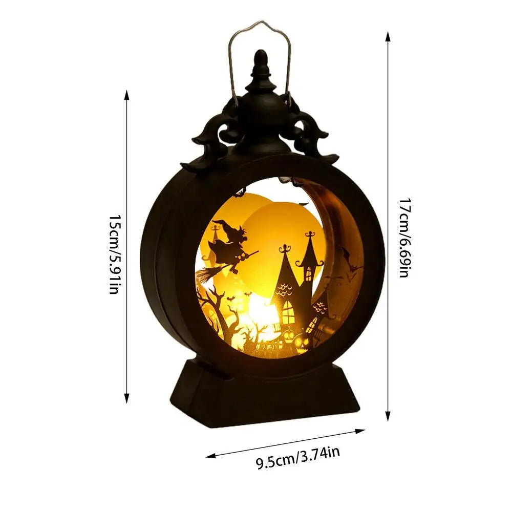 Halloween Lantern Halloween Decor Retro Decor Battery Lantern Flameless LED Candle Lantern Halloween Vintage Lantern 