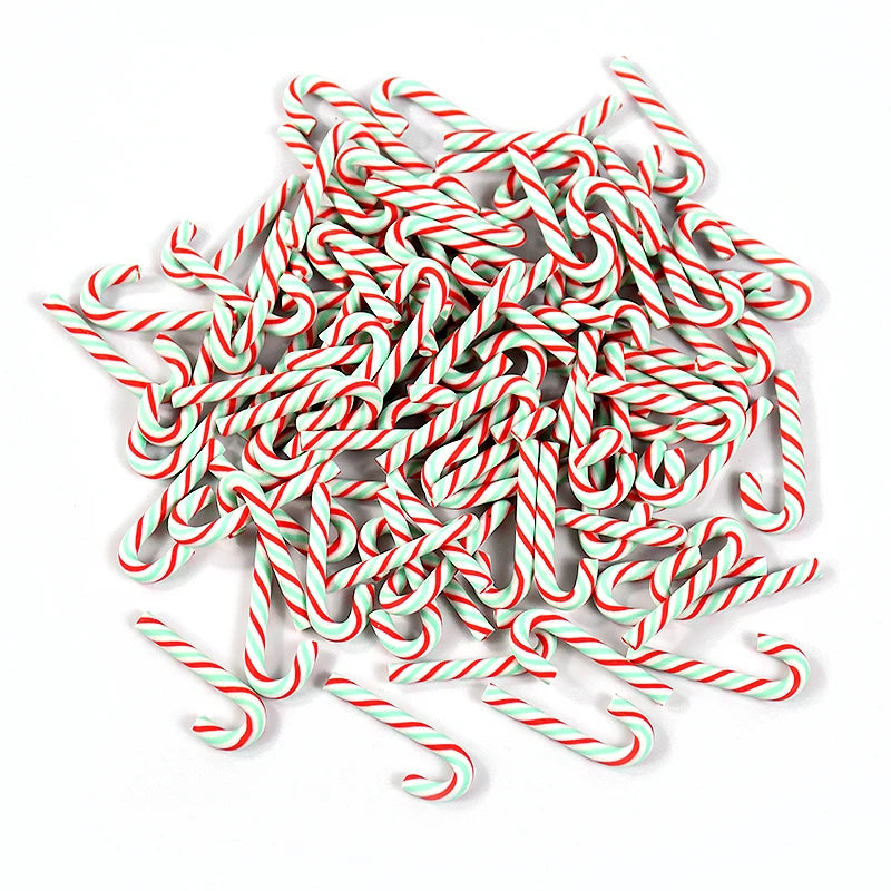 10/30/50Pcs Mini Candy Cane Christmas Decoration Red White Resin Candy DIY Crafts Xmas Pendant Navidad Home Decor 2025 New Year