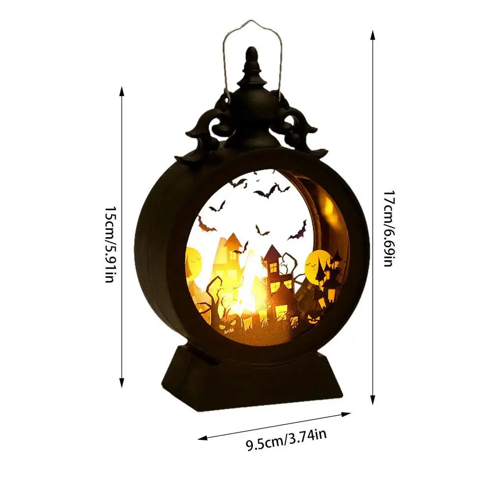 Halloween Lantern Halloween Decor Retro Decor Battery Lantern Flameless LED Candle Lantern Halloween Vintage Lantern 