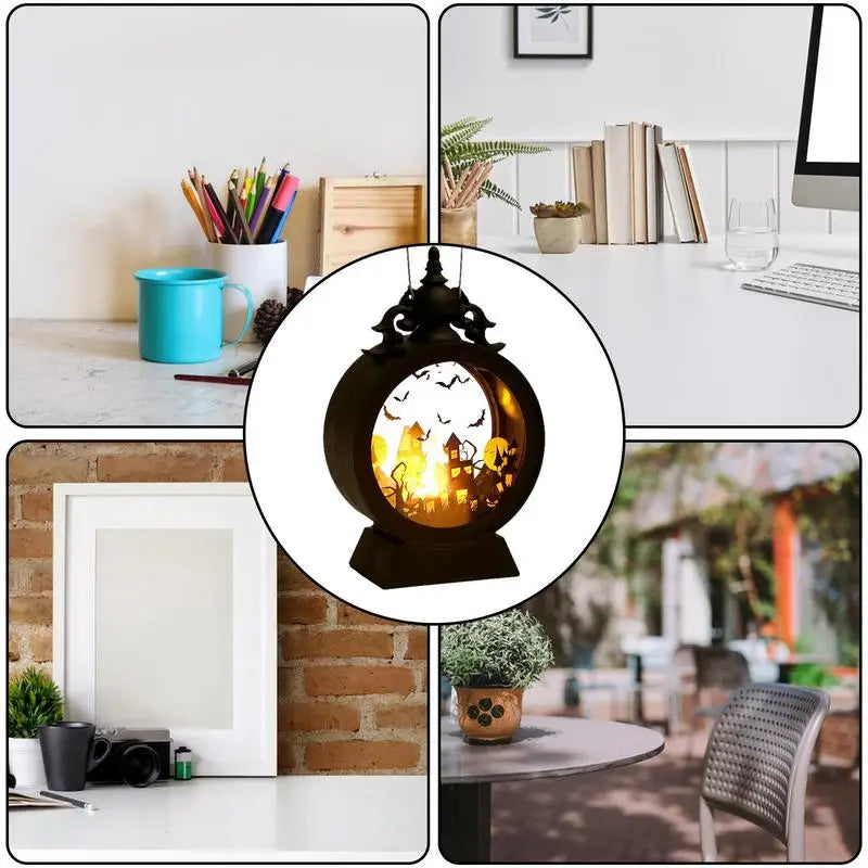 Halloween Lantern Halloween Decor Retro Decor Battery Lantern Flameless LED Candle Lantern Halloween Vintage Lantern 