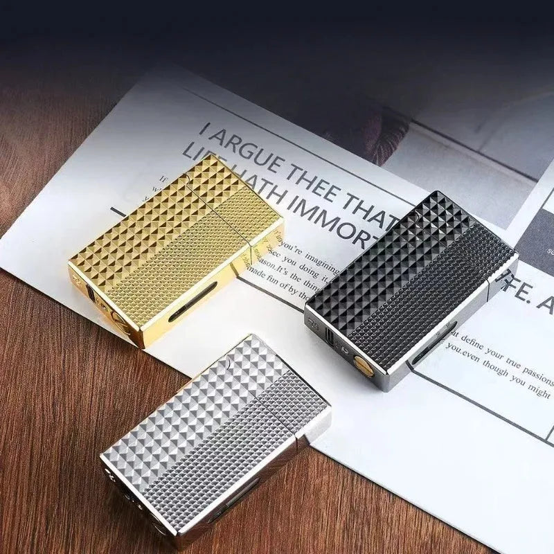 2025 Metal Paris Nail Intelligent Voice Controlled Ignition Kerosene Lighter Visual Gas Window USB Charging Electric Lighters