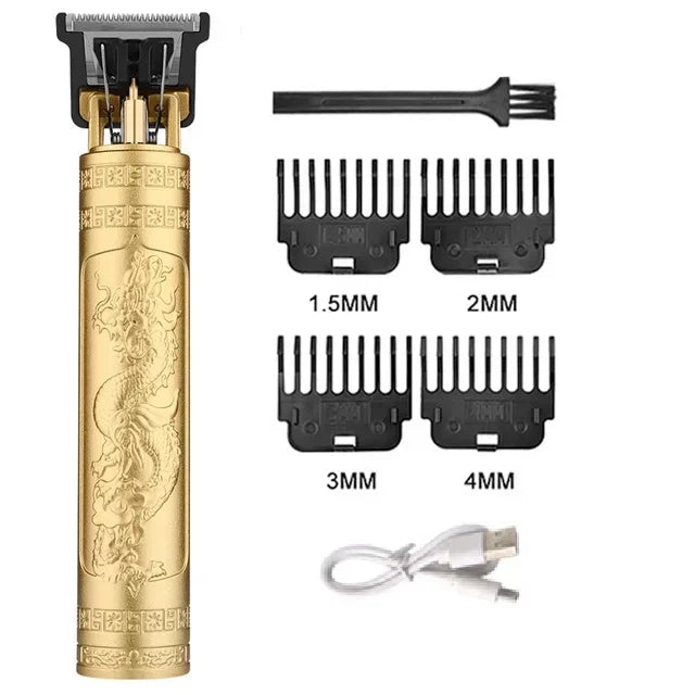 2025 New Vintage Electric Hair Trimmer for Men - Portable USB Fast Charging Precision Cutting Hairdressing Clipper Grooming Kit
