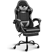 Racing Style Gaming Chair | Black & Blue Dual-Tone, Ergonomic Lumbar Support & Retractable Footrest | 360° Swivel, Full Recline,