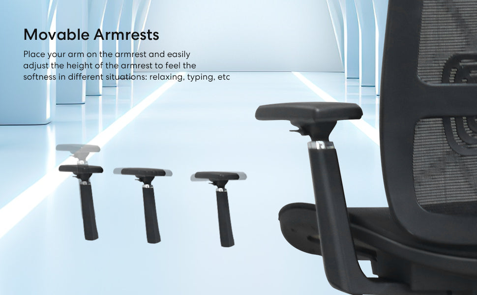 New Ergonomic Mesh Adjustable Lumbar Support Office Chair 120°Tilt High Back Comfortable Computer Chair with Soft Flip Up Arms