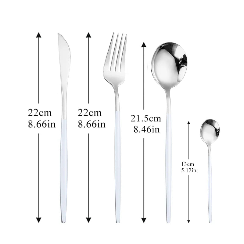 Dinnerware Rainbow Silverware Cutlery Set 304 Stainless Steel Luxury Flatware Home Fork Spoon Knife Kitchen Dinner Set Drop Ship