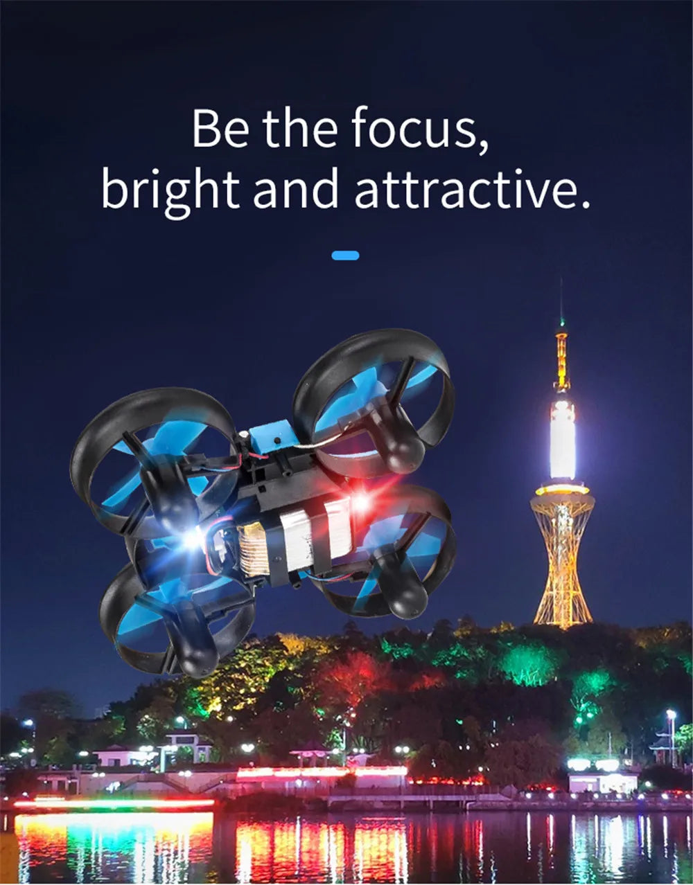 JJRC H36 1:20 Remote Control Ship Three Modes 2.4G Quadcopter Boat Helicopter UAV Rc Drone with Light Kids Toys Children's Gift