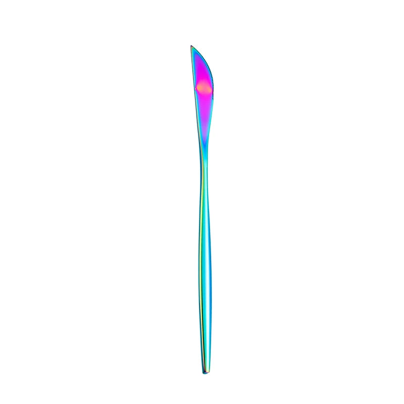 Dinnerware Rainbow Silverware Cutlery Set 304 Stainless Steel Luxury Flatware Home Fork Spoon Knife Kitchen Dinner Set Drop Ship