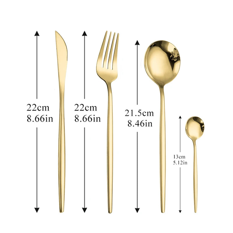 Dinnerware Rainbow Silverware Cutlery Set 304 Stainless Steel Luxury Flatware Home Fork Spoon Knife Kitchen Dinner Set Drop Ship