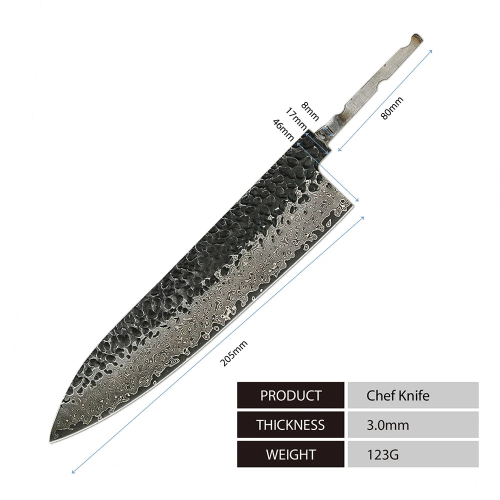 Amber 67 Layers VG10 Damascus Steel Knife Blade