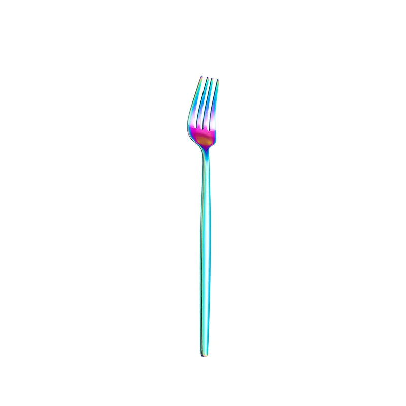 Dinnerware Rainbow Silverware Cutlery Set 304 Stainless Steel Luxury Flatware Home Fork Spoon Knife Kitchen Dinner Set Drop Ship