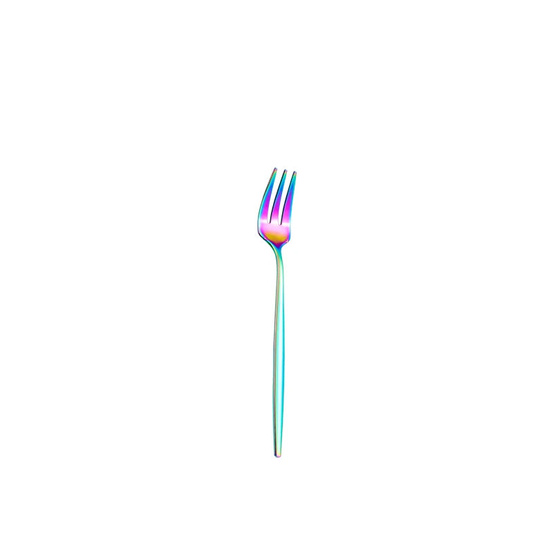 Dinnerware Rainbow Silverware Cutlery Set 304 Stainless Steel Luxury Flatware Home Fork Spoon Knife Kitchen Dinner Set Drop Ship