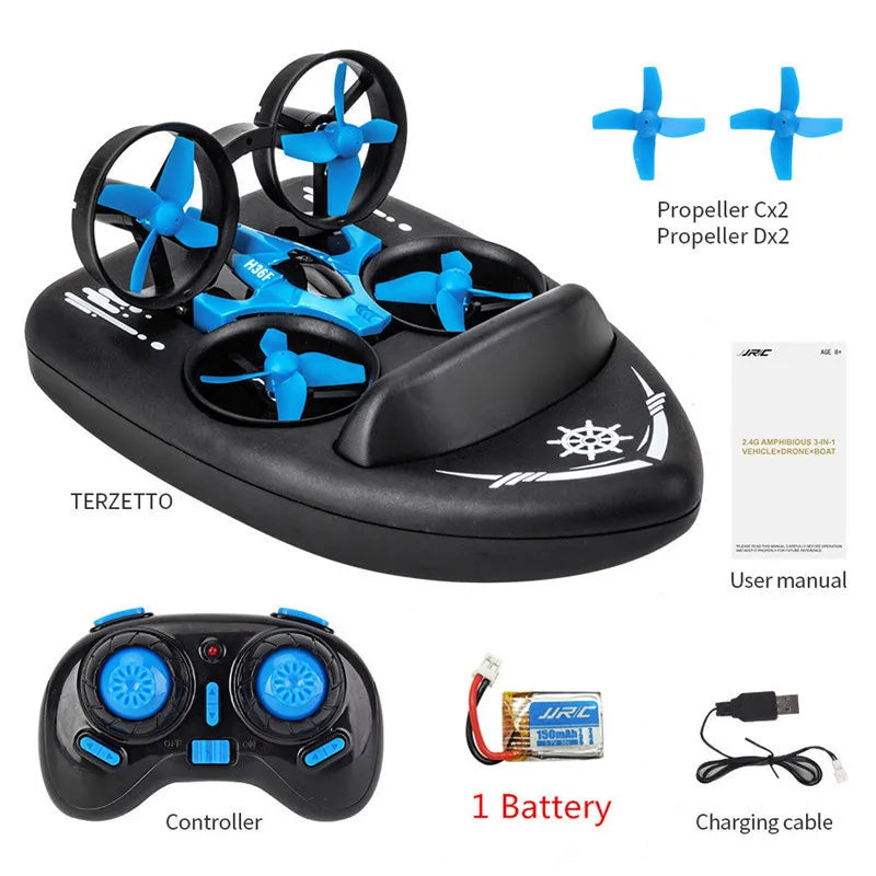 JJRC H36 1:20 Remote Control Ship Three Modes 2.4G Quadcopter Boat Helicopter UAV Rc Drone with Light Kids Toys Children's Gift