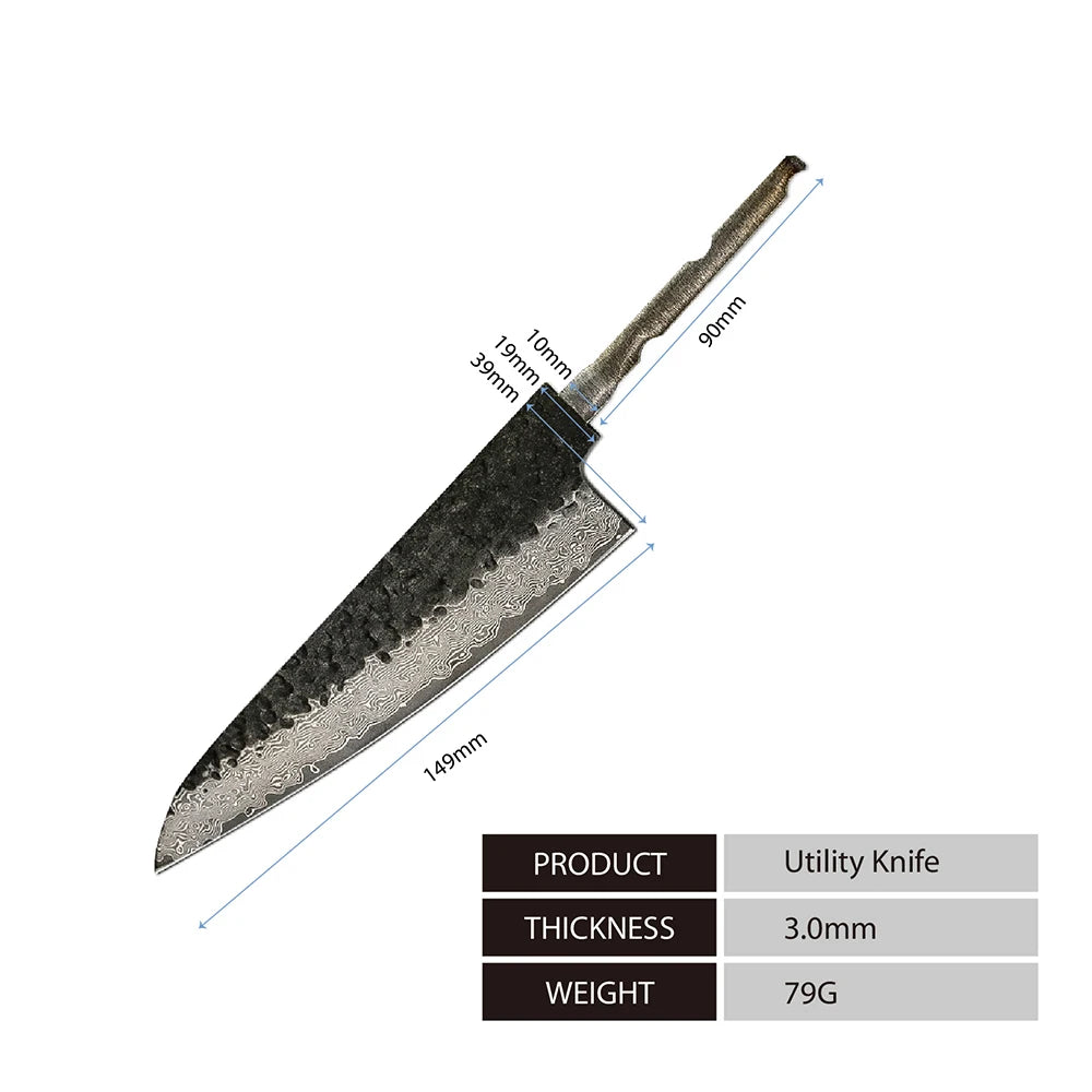 Amber 67 Layers VG10 Damascus Steel Knife Blade