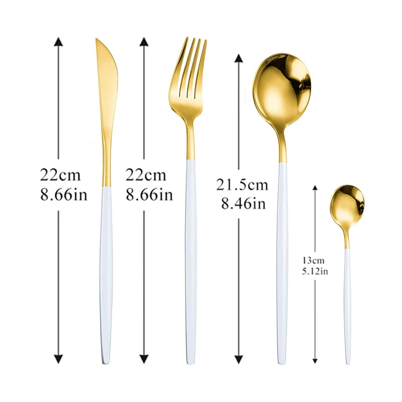 Dinnerware Rainbow Silverware Cutlery Set 304 Stainless Steel Luxury Flatware Home Fork Spoon Knife Kitchen Dinner Set Drop Ship