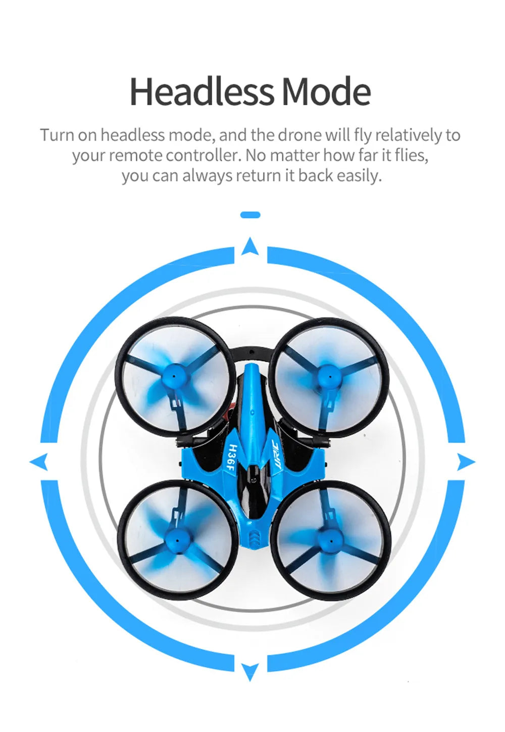 JJRC H36 1:20 Remote Control Ship Three Modes 2.4G Quadcopter Boat Helicopter UAV Rc Drone with Light Kids Toys Children's Gift