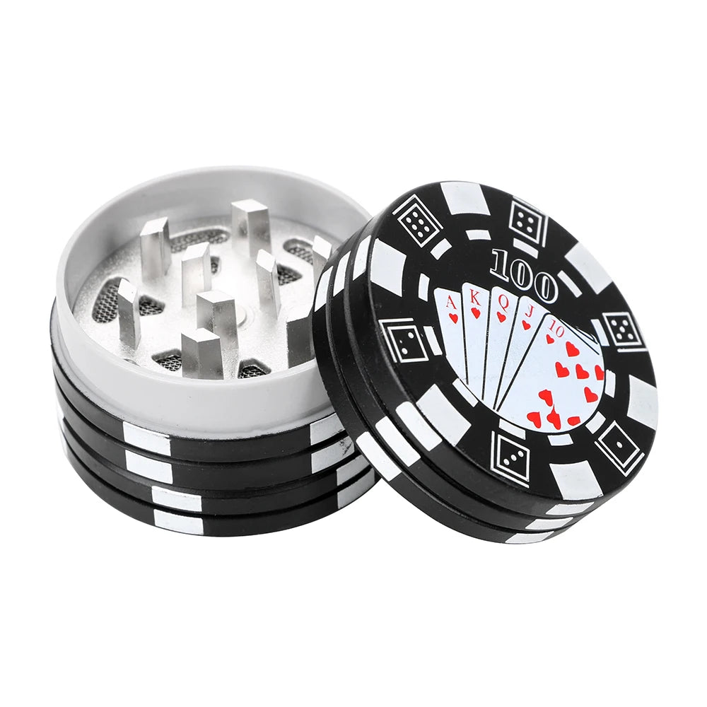Herb Cutter Grinder Cigarette Maker Gadget Smoking Pipe Accessories Poker Chip Style Crusher 3-layer Spice Cutter