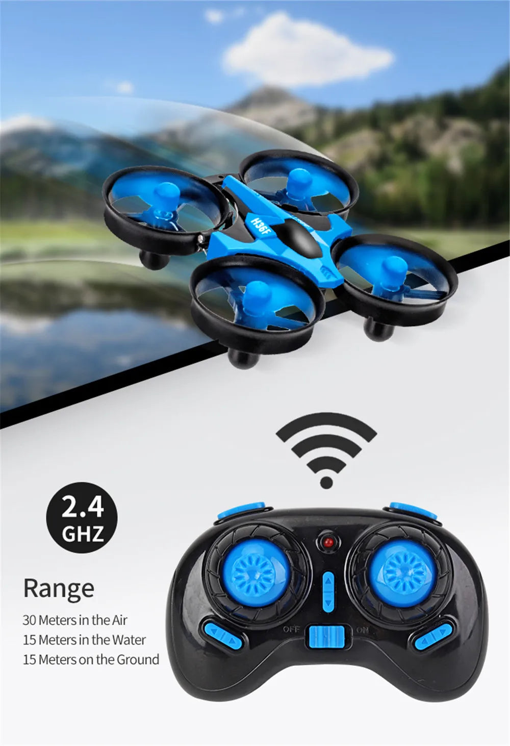 JJRC H36 1:20 Remote Control Ship Three Modes 2.4G Quadcopter Boat Helicopter UAV Rc Drone with Light Kids Toys Children's Gift