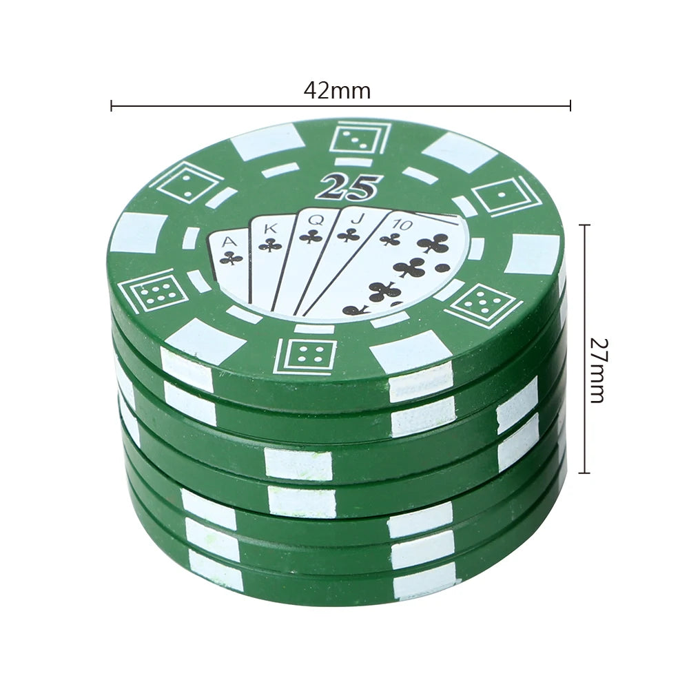 Herb Cutter Grinder Cigarette Maker Gadget Smoking Pipe Accessories Poker Chip Style Crusher 3-layer Spice Cutter