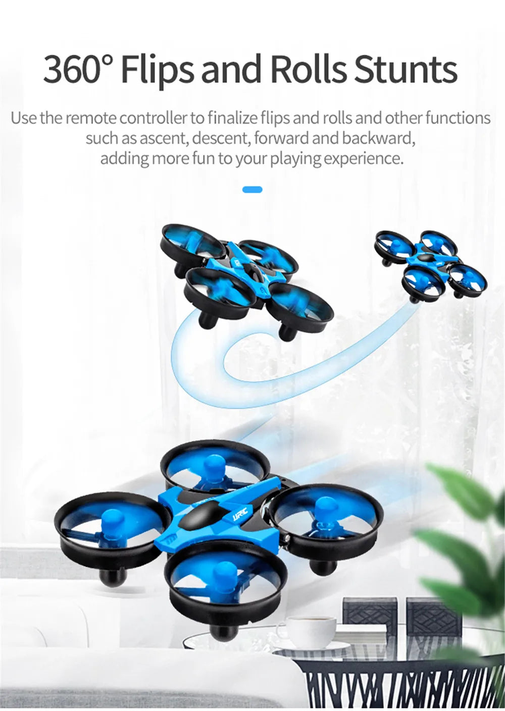JJRC H36 1:20 Remote Control Ship Three Modes 2.4G Quadcopter Boat Helicopter UAV Rc Drone with Light Kids Toys Children's Gift