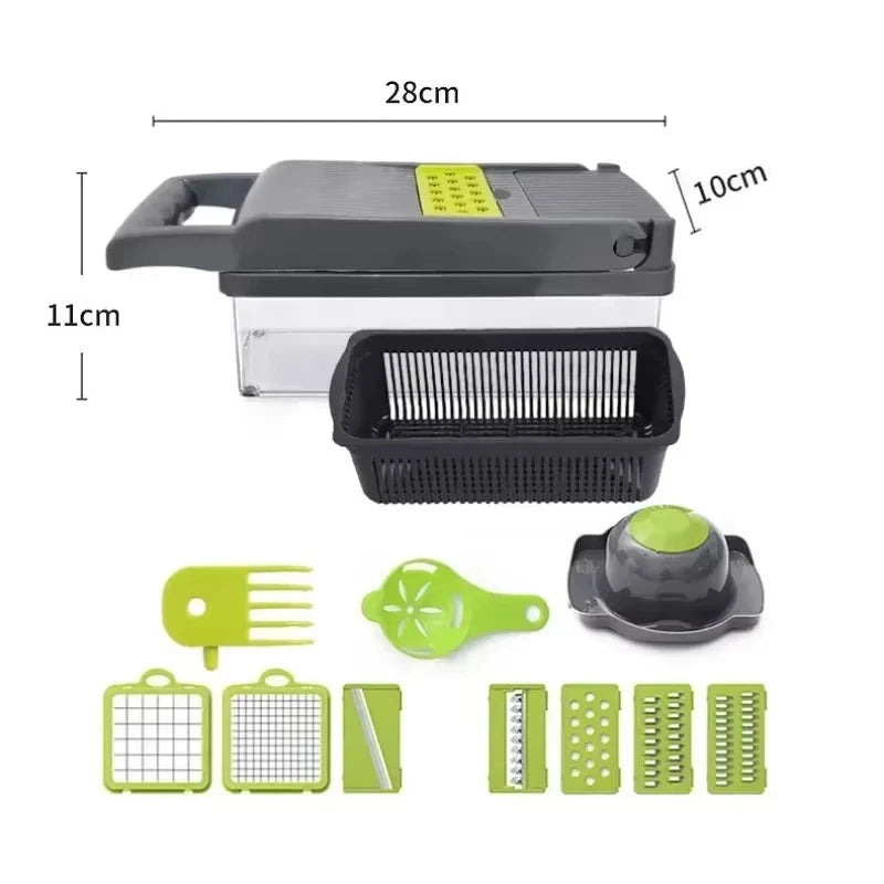 14 in 1 Multifunctional Vegetable Chopper Handle Food Grater Food Chopper Vegetable Slicer Dicer Kitchen Cutter Garlic Chopper