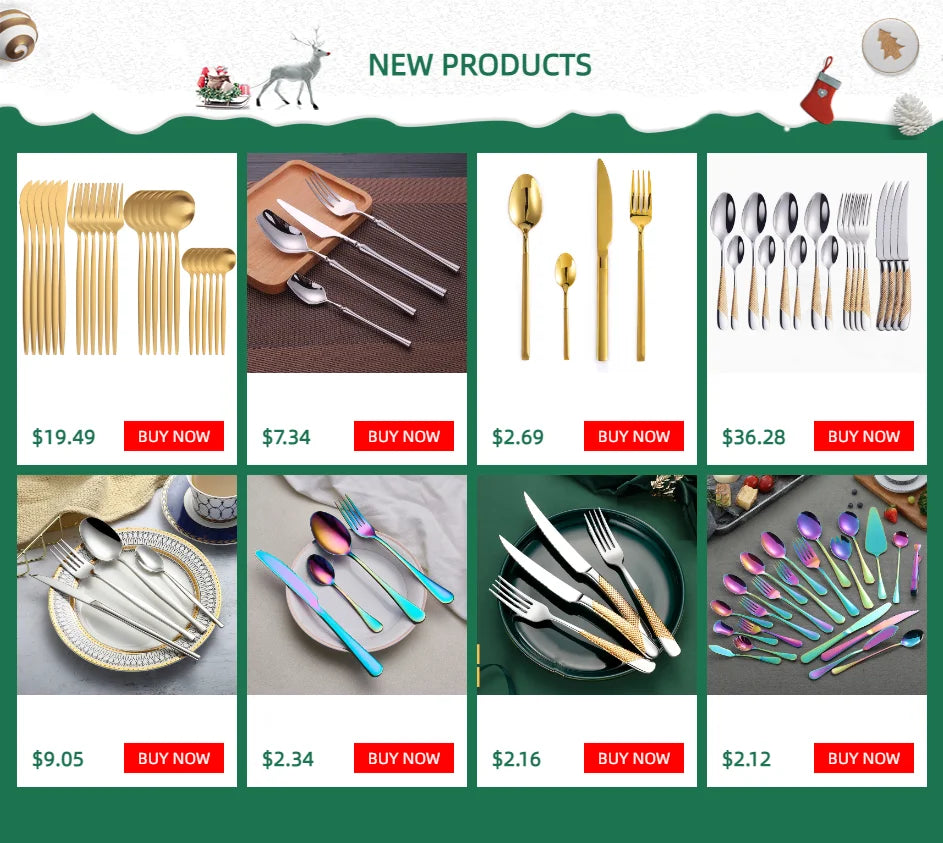Dinnerware Rainbow Silverware Cutlery Set 304 Stainless Steel Luxury Flatware Home Fork Spoon Knife Kitchen Dinner Set Drop Ship