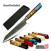 Amber 440C high carbon steel hammer black forge blade blank handle DIY knife blade