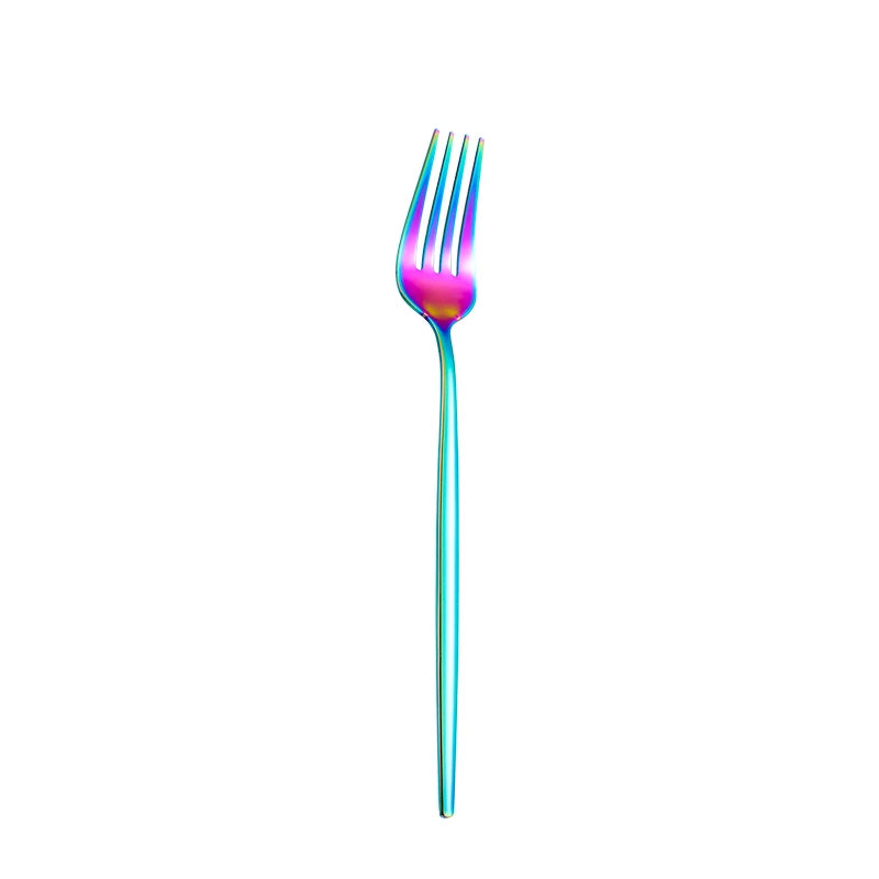 Dinnerware Rainbow Silverware Cutlery Set 304 Stainless Steel Luxury Flatware Home Fork Spoon Knife Kitchen Dinner Set Drop Ship