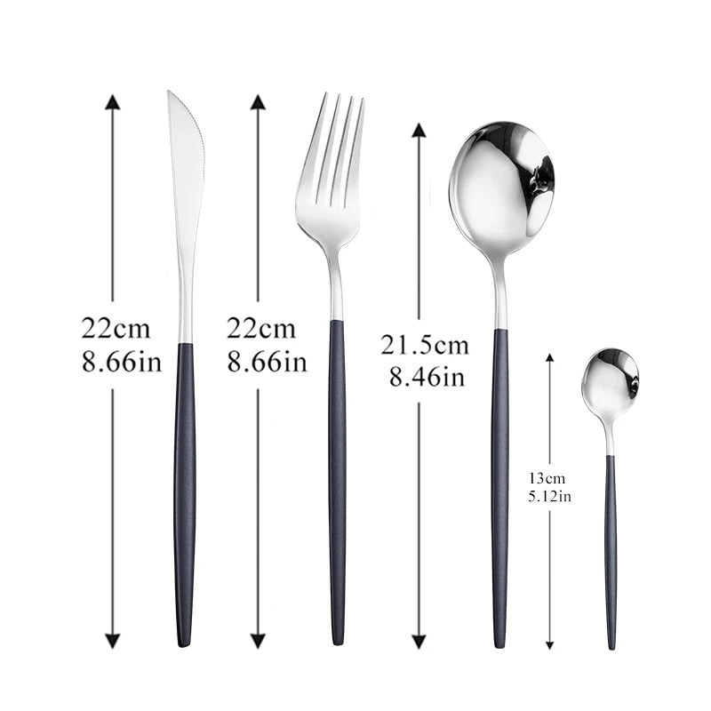 Dinnerware Rainbow Silverware Cutlery Set 304 Stainless Steel Luxury Flatware Home Fork Spoon Knife Kitchen Dinner Set Drop Ship
