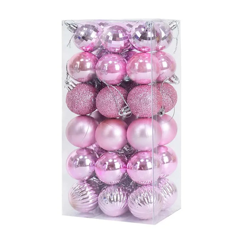 1box Christmas Balls Christmas Tree Ornaments Ball Xmas Hanging Tree Pendants Home Party Decor 2026 New Year Gift Noel Navidad