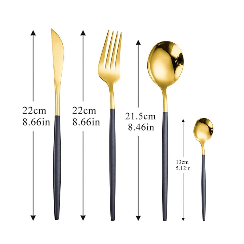 Dinnerware Rainbow Silverware Cutlery Set 304 Stainless Steel Luxury Flatware Home Fork Spoon Knife Kitchen Dinner Set Drop Ship