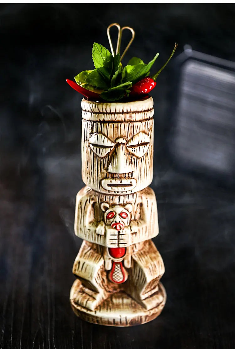Hawaiian Cocktail Glass Cup,Ceramic Tiki Mug,Samiff Bar Glass,Personality Drinking
