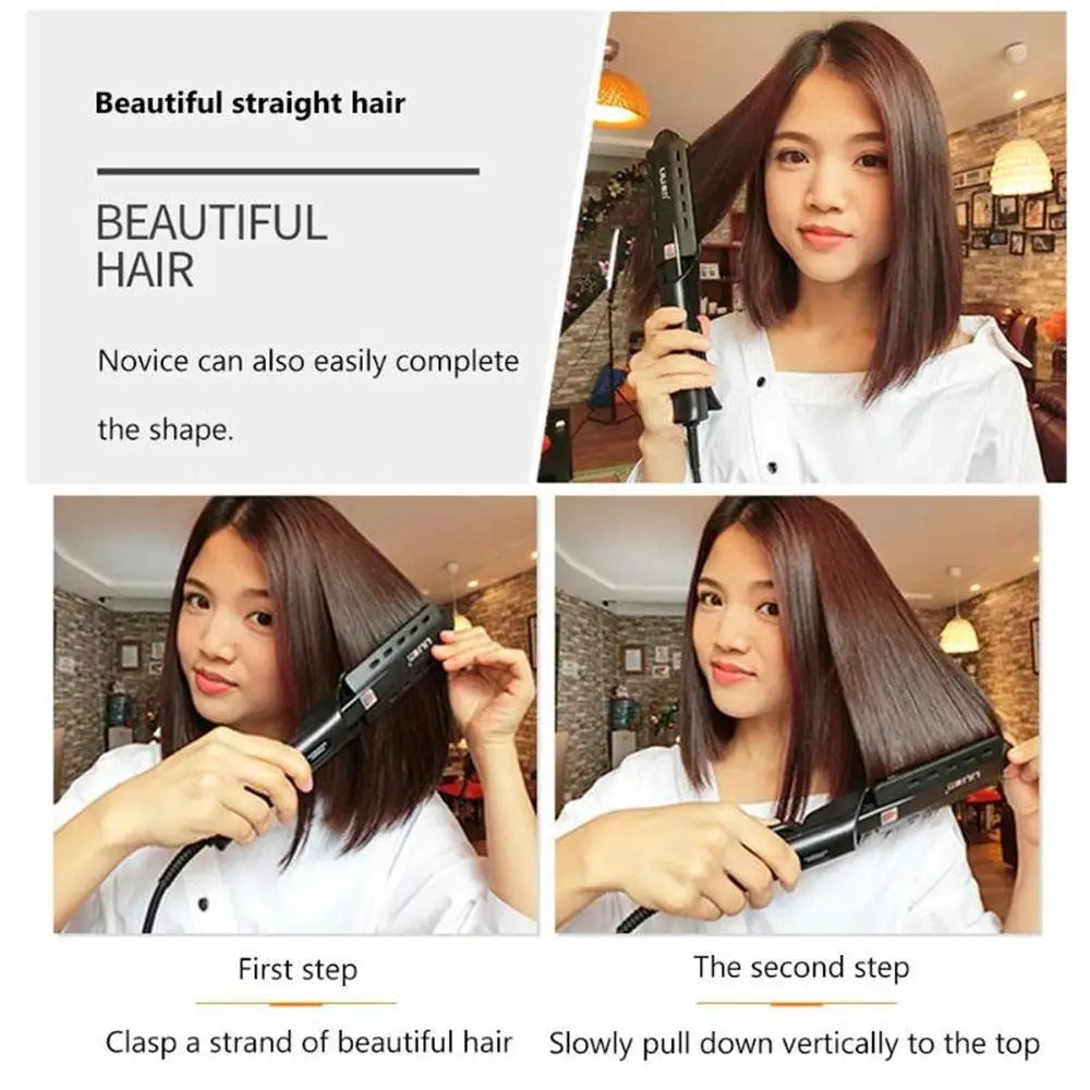Hair Straightener Four-Gear Tourmaline Ceramic Ion Flat Iron Professional Electric Curler Steam Iron Straight Hair For Women