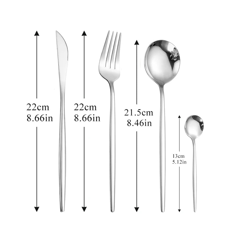 Dinnerware Rainbow Silverware Cutlery Set 304 Stainless Steel Luxury Flatware Home Fork Spoon Knife Kitchen Dinner Set Drop Ship