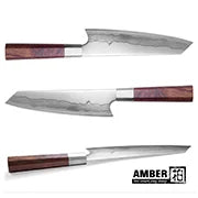 Amber 440C high carbon steel hammer black forge blade blank handle DIY knife blade