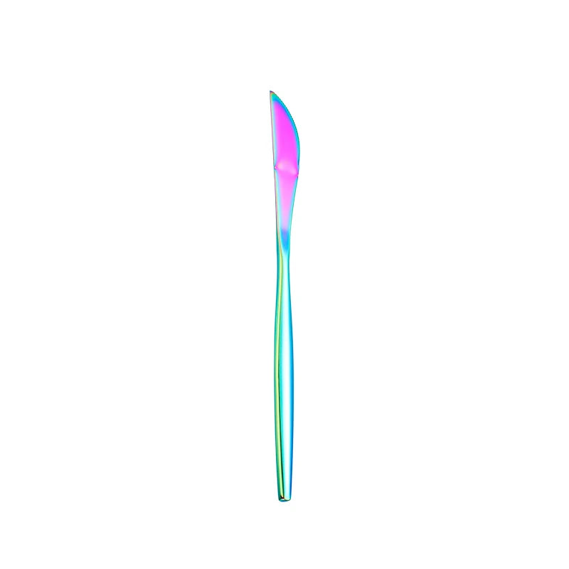 Dinnerware Rainbow Silverware Cutlery Set 304 Stainless Steel Luxury Flatware Home Fork Spoon Knife Kitchen Dinner Set Drop Ship