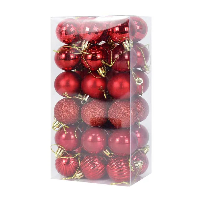 1box Christmas Balls Christmas Tree Ornaments Ball Xmas Hanging Tree Pendants Home Party Decor 2026 New Year Gift Noel Navidad