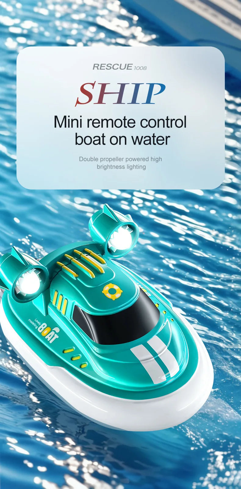 S820 RC Boat Wireless Speedboat 2.4G 1/32 Powerful Dual Motors Electric Remote Control Model Electric Toys for Kids Xmas Gift