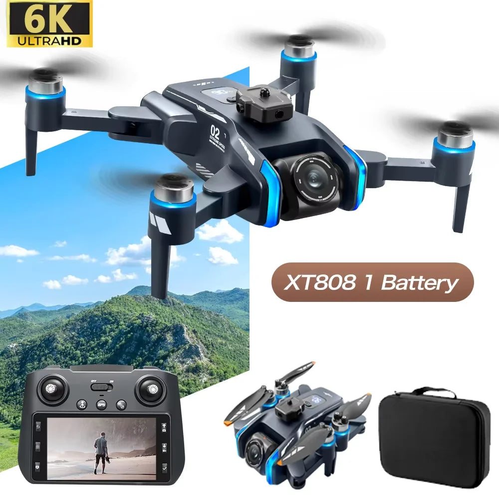 XT808 Screen Display Drones 5G Optical Flow GPS Folding With WIFI Transmission 8K HD Professional Aerial Camera Quadcopters Toys