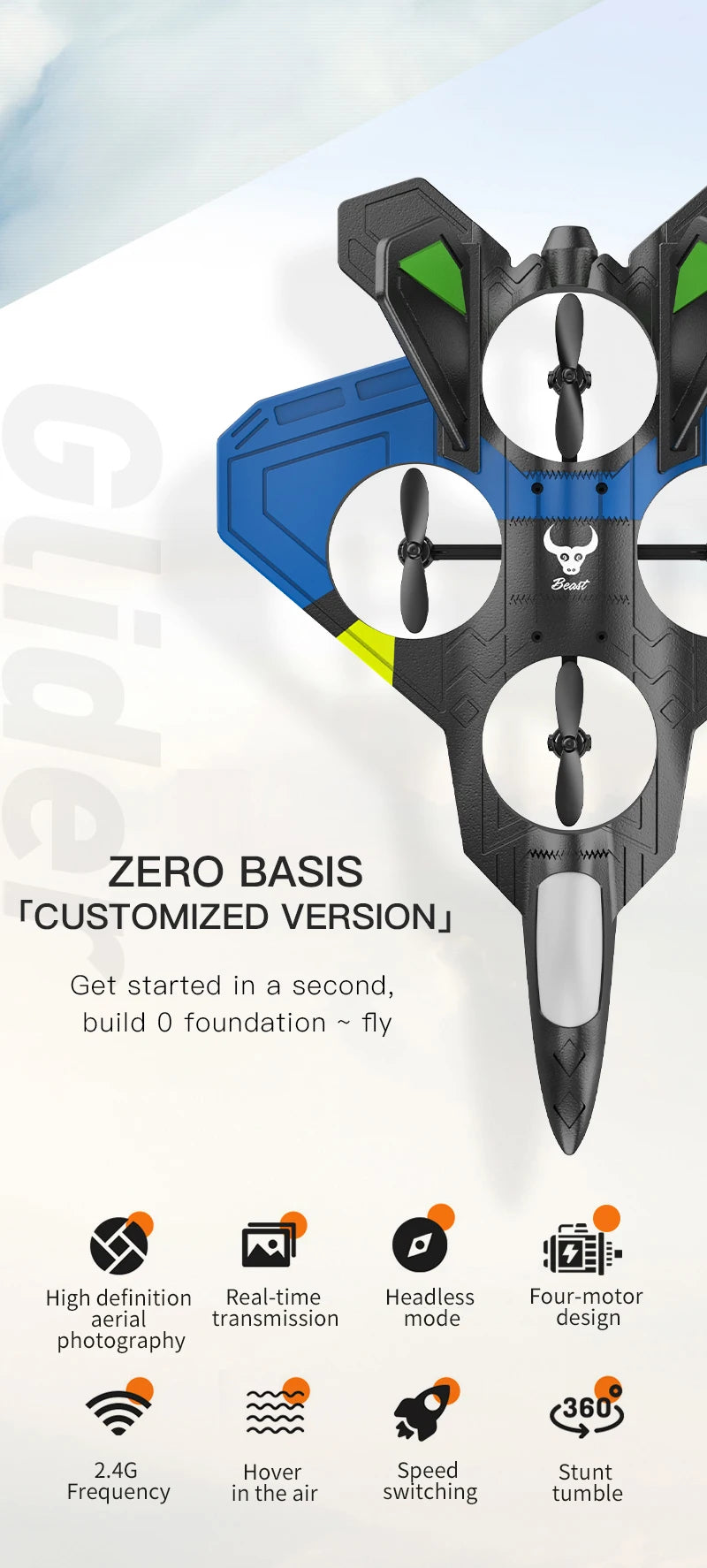 RC Aircraft Fighter 2.4G 4CH 6-Axis Gyroscope Automatic Balance 360° Rollover EPP RTF Electric RC Glider Airplane Toys For Kids