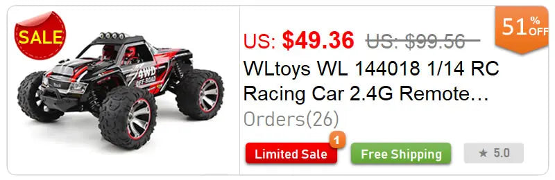 WLtoys 12428 1:12 4WD RC Racing Car High Speed Off-Road Remote Control Alloy Climbing Truck LED Light Buggy Boys Toys Kids Gift