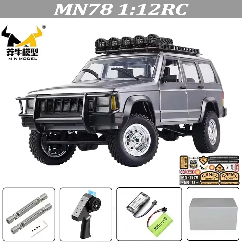 MN128 1/12 RC Car 4WD Jeep Model 2.4G Remote Control LED Light 4X4 Off Road 4WD Climbing RC Truck Electric Toy Car Gift for Boy